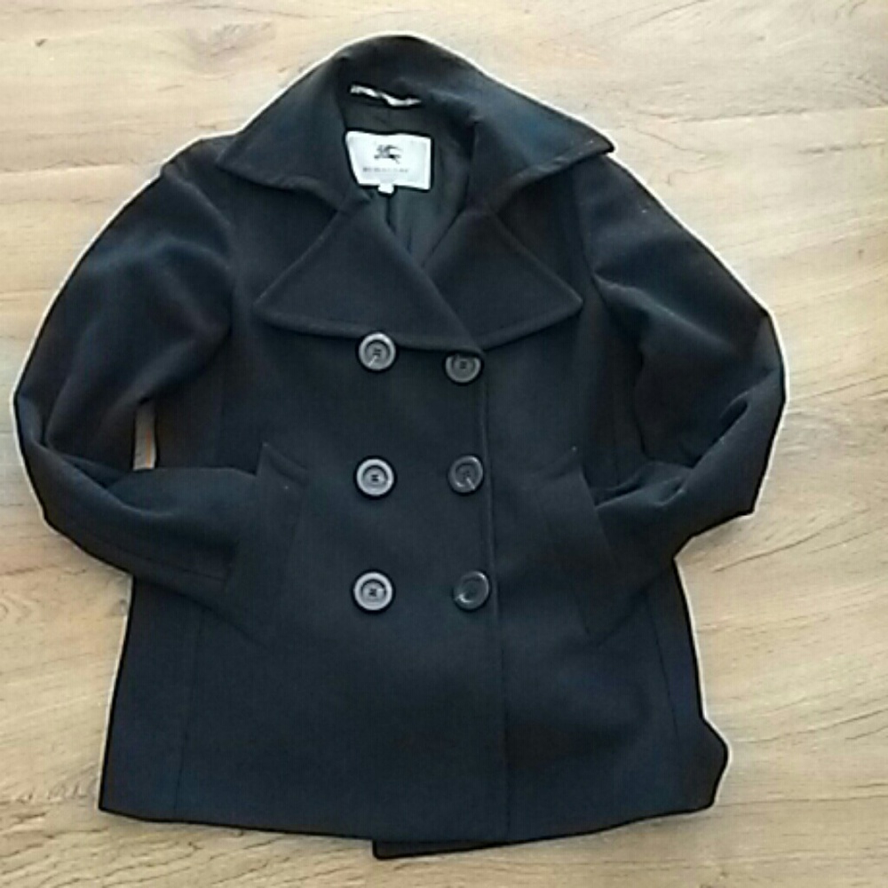 BURBERRY LONDON NAVY PEA COAT - Picture 2 of 8